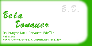 bela donauer business card